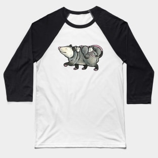 Opossum with babies Baseball T-Shirt